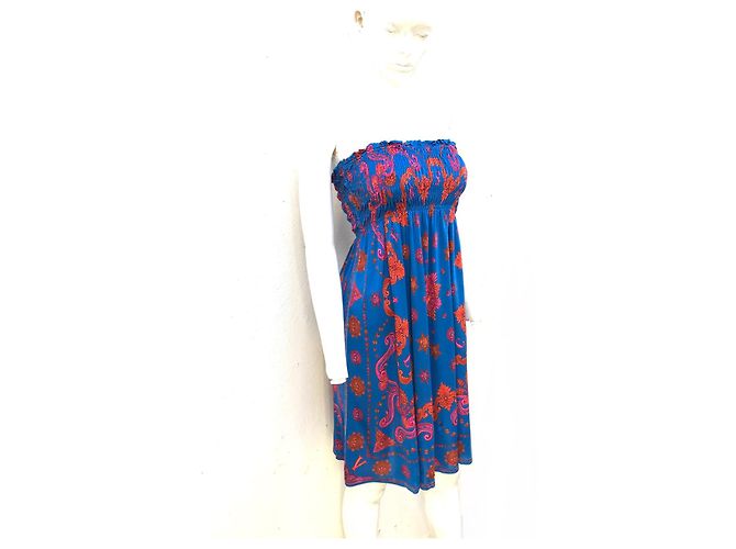 Versace Monogramm Strandkleid Blau Viskose - Ansicht 5