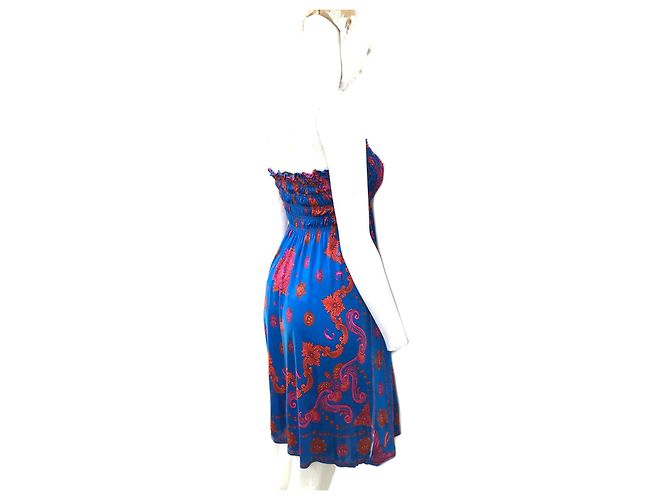 Versace Monogramm Strandkleid Blau Viskose - Ansicht 7