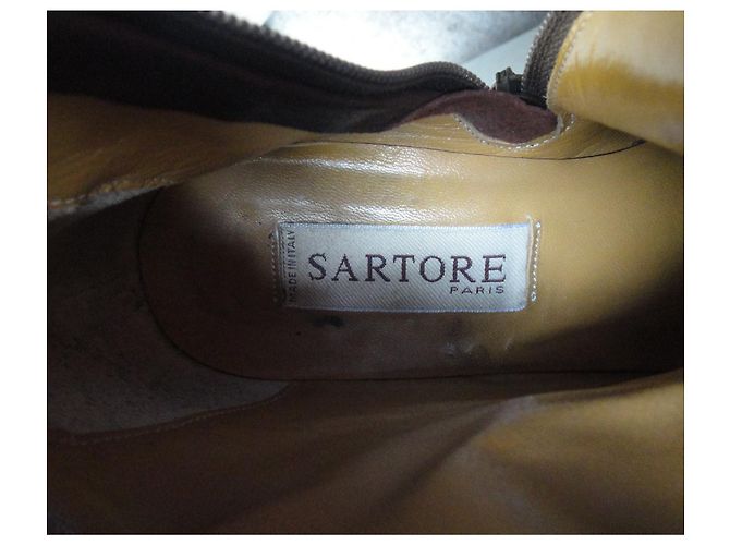 Stivaletti Sartore Marrone Scuro Pelle di Rettile e Nabuk - vista 6