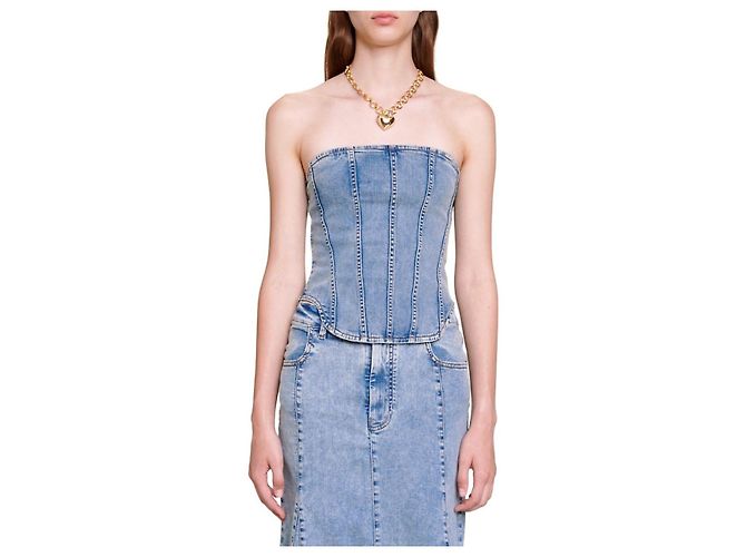 Corset Maje in denim blu - vista 2