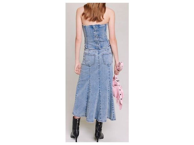 Corset Maje in denim blu - vista 3