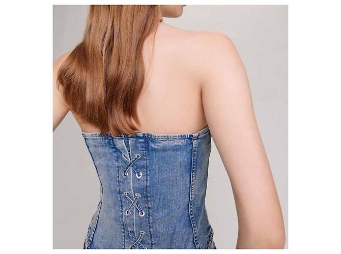 Corset Maje in denim blu - vista 4