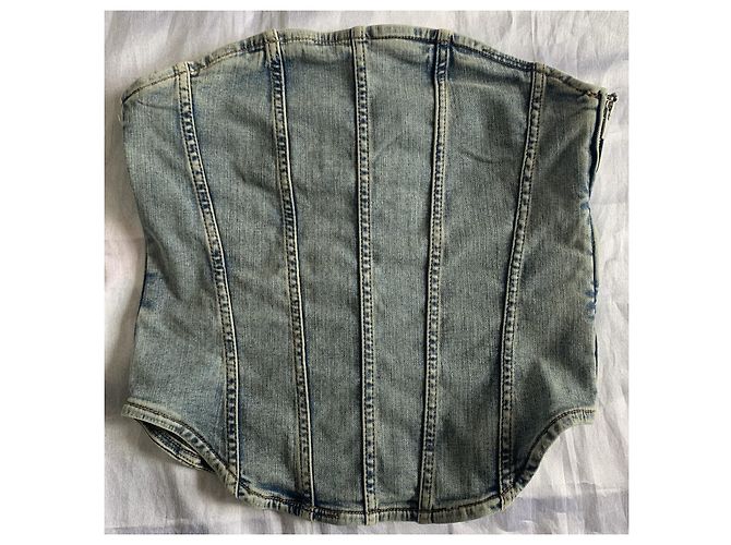 Corset Maje in denim blu - vista 5