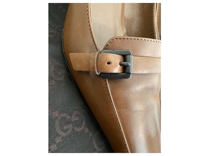 Gucci Leder Pumps Hellbraun - Ansicht 5
