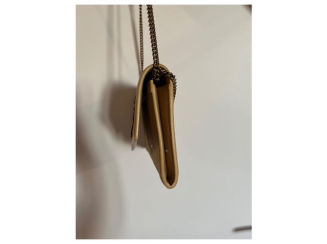 Borsa a mano Yves Saint Laurent in rafia marrone chiaro - vista 3