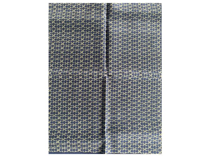 Hermès Herren Schals Golden Marineblau - Ansicht 7