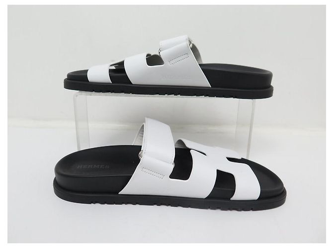 Chypre Hermès NEUE HERMES MULES SCHUHE ZYPERN FR222299Z 37 WEISSES LEDER + SCHUH-BEUTEL - Ansicht 2