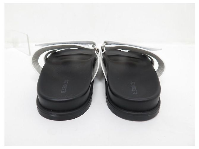 Chypre Hermès NEUE HERMES MULES SCHUHE ZYPERN FR222299Z 37 WEISSES LEDER + SCHUH-BEUTEL - Ansicht 5