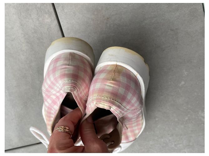 Scarpe Derby Chanel Vichy Rosa e Bianco Cotone - vista 3