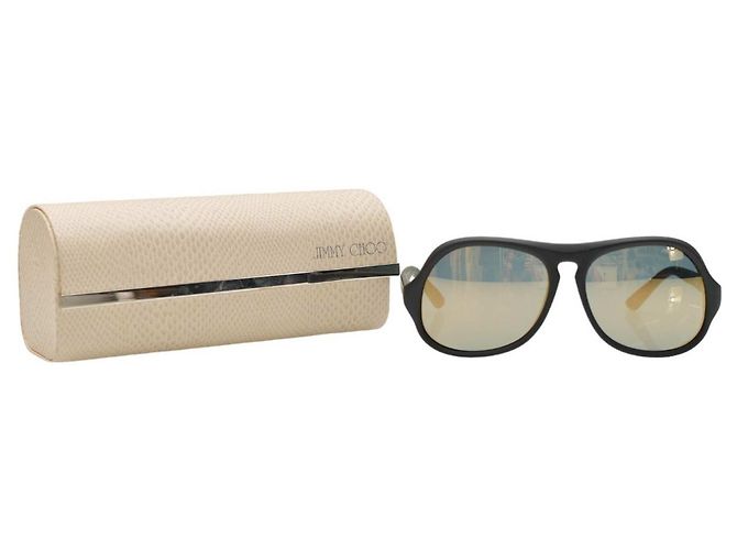 Occhiali da sole Jimmy Choo Bikers/S Neri con Lenti a Specchio Nero - vista 2