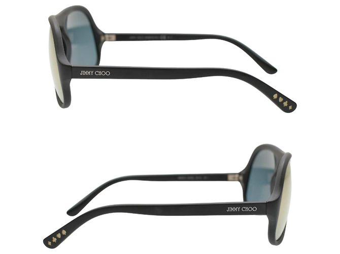 Occhiali da sole Jimmy Choo Bikers/S Neri con Lenti a Specchio Nero - vista 4