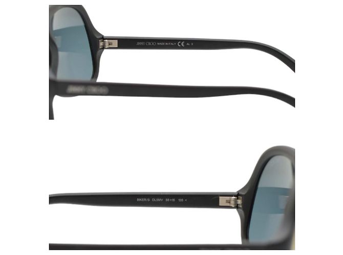 Occhiali da sole Jimmy Choo Bikers/S Neri con Lenti a Specchio Nero - vista 5