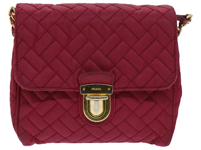 PRADA Borsa A Tracolla Con Catena Nylon Rosa Auth 75800 - vista 13