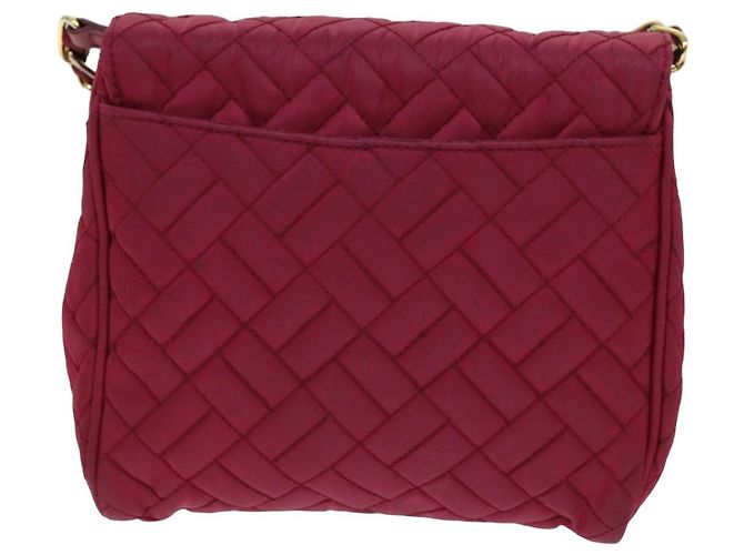 PRADA Borsa A Tracolla Con Catena Nylon Rosa Auth 75800 - vista 2