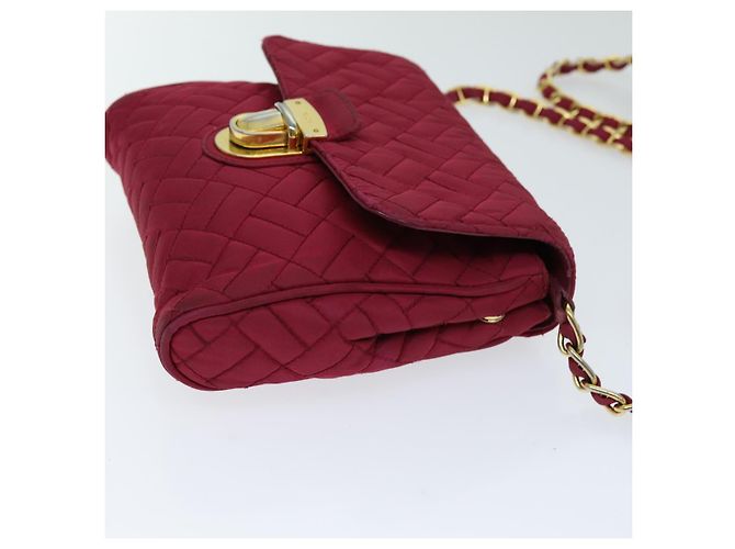 PRADA Borsa A Tracolla Con Catena Nylon Rosa Auth 75800 - vista 3