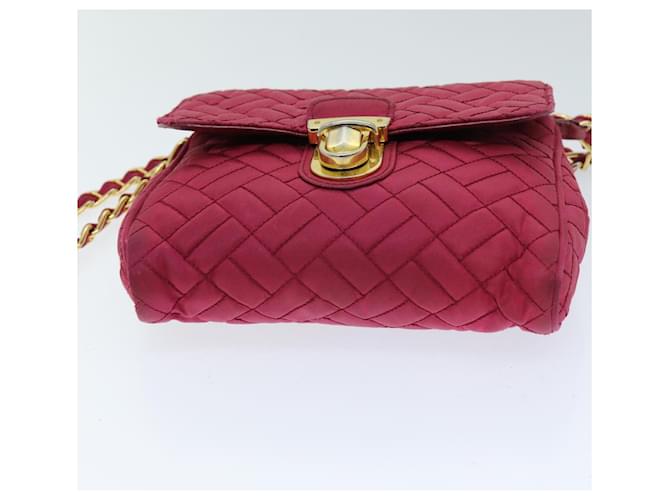 PRADA Borsa A Tracolla Con Catena Nylon Rosa Auth 75800 - vista 5