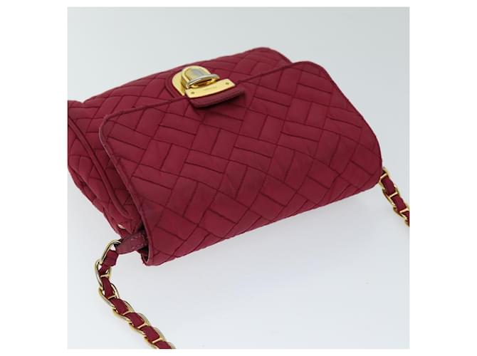PRADA Borsa A Tracolla Con Catena Nylon Rosa Auth 75800 - vista 6