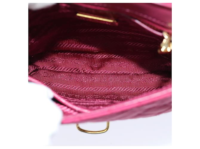 PRADA Borsa A Tracolla Con Catena Nylon Rosa Auth 75800 - vista 9