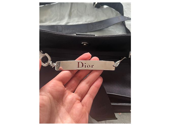 CHRISTIAN DIOR PORTAFOGLIO A TRACOLLA HARDCORE STRASS MUSQUETON Blu Navy - vista 16
