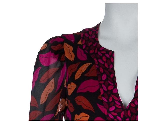 Diane Von Furstenberg Vestido de seda DvF Leyah en estampado Midnight Kiss. Multicolor - vista 4