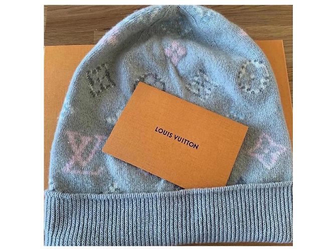 Berretto Louis Vuitton Pop Monogram Grigio Rosa Blu Blu chiaro - vista 2
