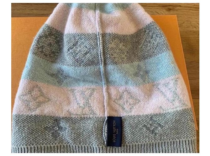 Berretto Louis Vuitton Pop Monogram Grigio Rosa Blu Blu chiaro - vista 4