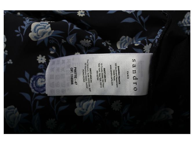 Sandro Barboteuse florale bleue avec bordure en dentelle - vue 5