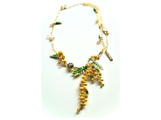 Collana fiori di mimosa smaltata gialla Les Nereides Giallo - vista 2