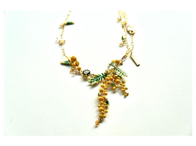 Collana fiori di mimosa smaltata gialla Les Nereides Giallo - vista 3