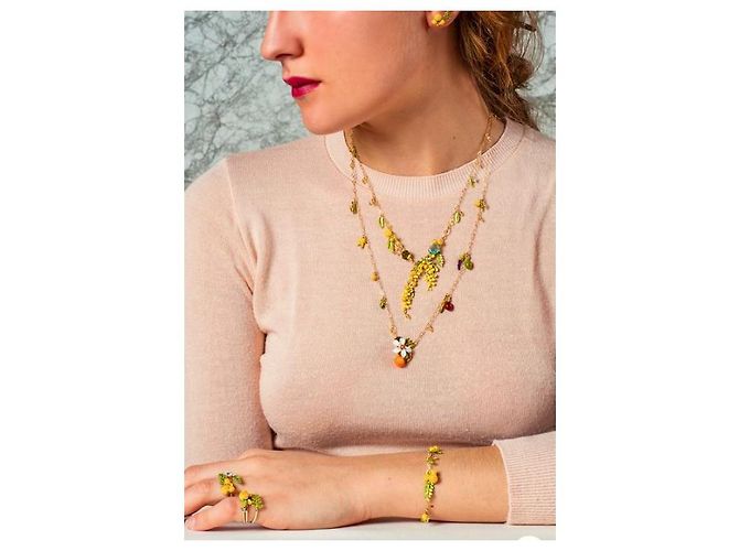 Collana fiori di mimosa smaltata gialla Les Nereides Giallo - vista 4