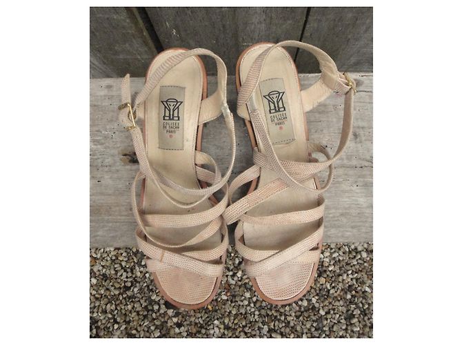 Sandali Colisee De Sacha in pelle beige - vista 2