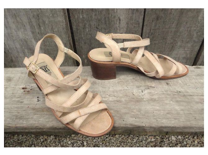 Sandali Colisee De Sacha in pelle beige - vista 4