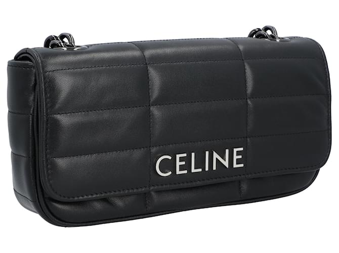 Céline Borsa a tracolla a catena Celine Matelasse trapuntata nera Nero - vista 2