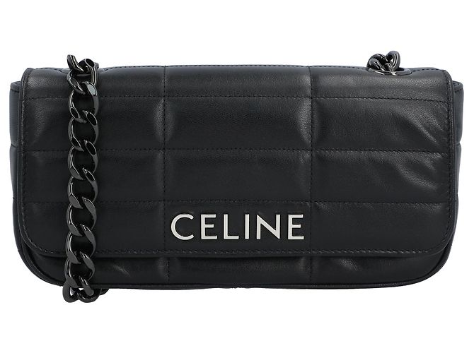 Céline Borsa a tracolla a catena Celine Matelasse trapuntata nera Nero - vista 5