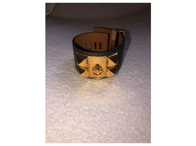 Bracciale Hermès Collier de chien Grigio Pelle - vista 2