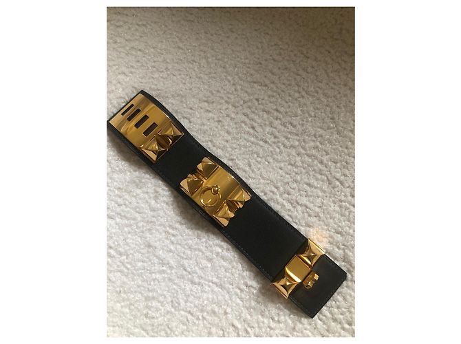 Bracciale Hermès Collier de chien Grigio Pelle - vista 3
