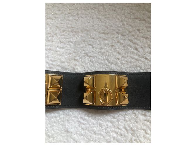 Bracciale Hermès Collier de chien Grigio Pelle - vista 4