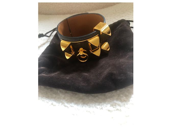 Bracciale Hermès Collier de chien Grigio Pelle - vista 7