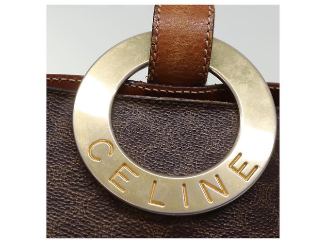 Céline CELINE Borsa a tracolla in tela macadam PVC marrone Auth 74685 - vista 14