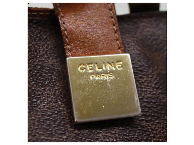 Céline CELINE Borsa a tracolla in tela macadam PVC marrone Auth 74685 - vista 15
