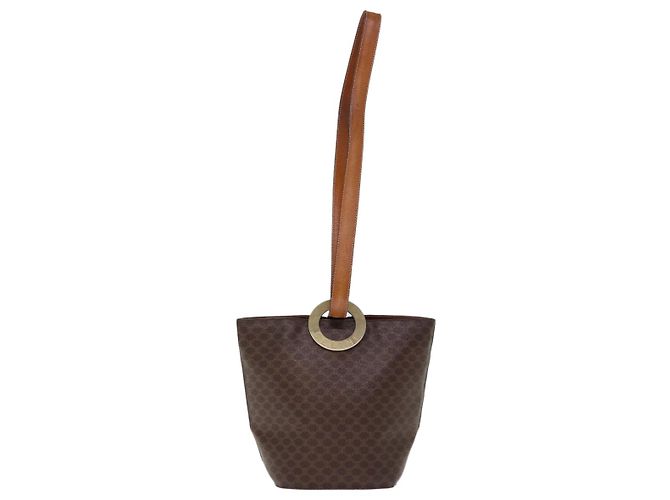 Céline CELINE Borsa a tracolla in tela macadam PVC marrone Auth 74685 - vista 2