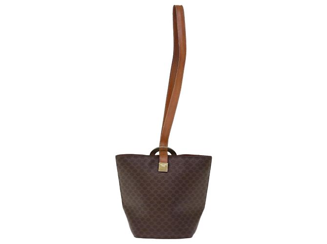 Céline CELINE Borsa a tracolla in tela macadam PVC marrone Auth 74685 - vista 3
