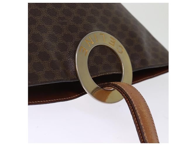 Céline CELINE Borsa a tracolla in tela macadam PVC marrone Auth 74685 - vista 6