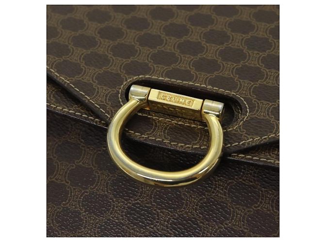 Céline CELINE Macadam Canvas Handtasche PVC Braun Auth 76087 - Ansicht 15
