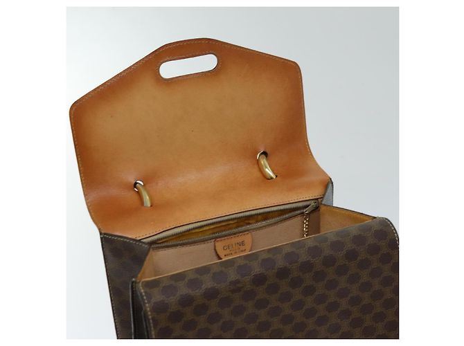 Céline CELINE Macadam Canvas Handtasche PVC Braun Auth 76087 - Ansicht 17