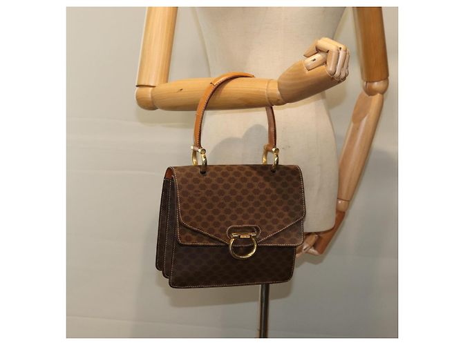 Céline CELINE Macadam Canvas Handtasche PVC Braun Auth 76087 - Ansicht 24