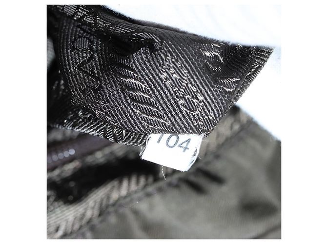 Mochila PRADA Nylon Khaki Dark Brown Auth 75827 Caqui Marrón oscuro - vista 12