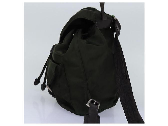 Mochila PRADA Nylon Khaki Dark Brown Auth 75827 Caqui Marrón oscuro - vista 4