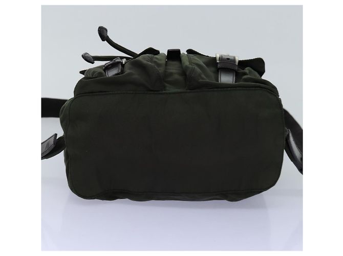 Mochila PRADA Nylon Khaki Dark Brown Auth 75827 Caqui Marrón oscuro - vista 5
