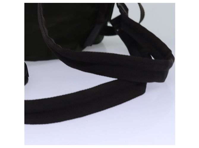 Mochila PRADA Nylon Khaki Dark Brown Auth 75827 Caqui Marrón oscuro - vista 7